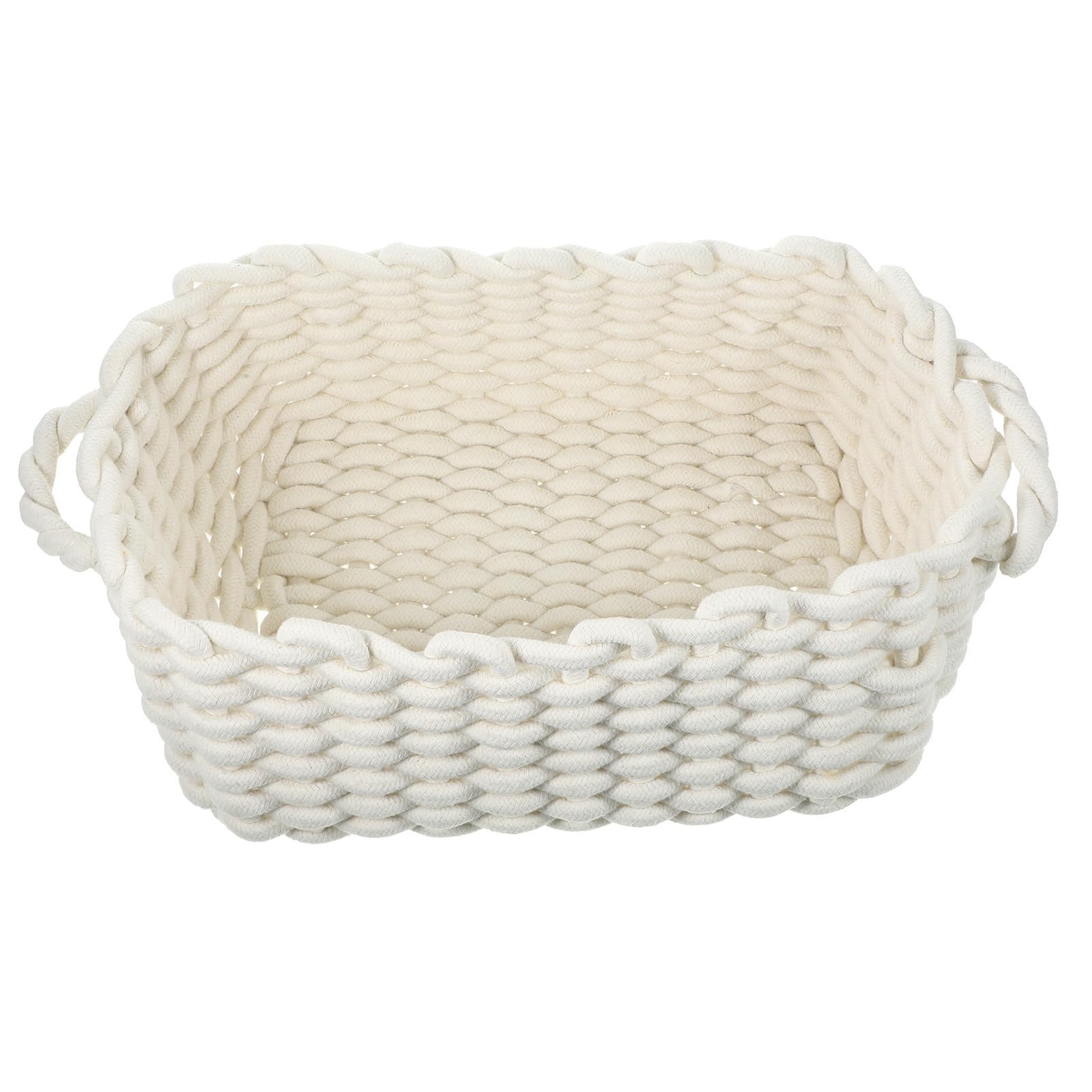 Cabilock Cesta de Almacenamiento Tejida Tamaño Grande Cuerda de Algodón Beige Cesta Organizadora Versátil Textura Delicada para Dormitorio y Hogar