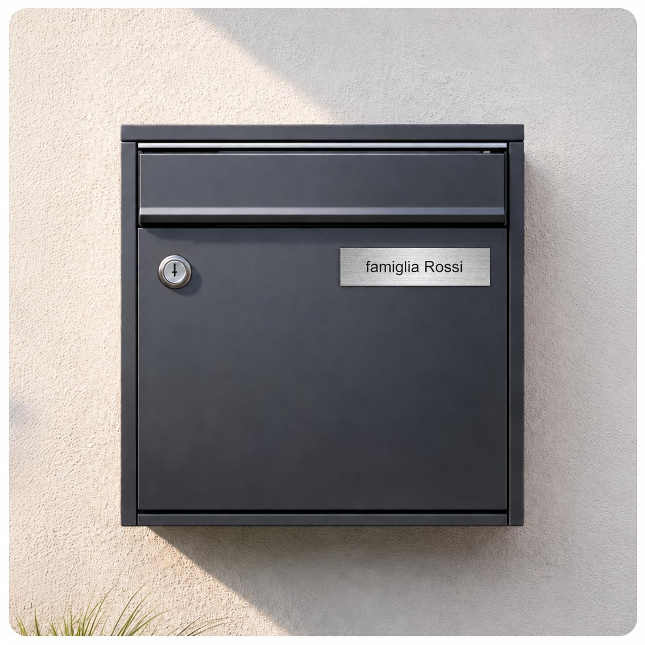 Mygoodprice - Targa per Nome della Cassetta delle Lettere, Autoadesiva, Dimensioni: 10 x 2,5 cm, Personalizzabile da 1 a 3 Righe
