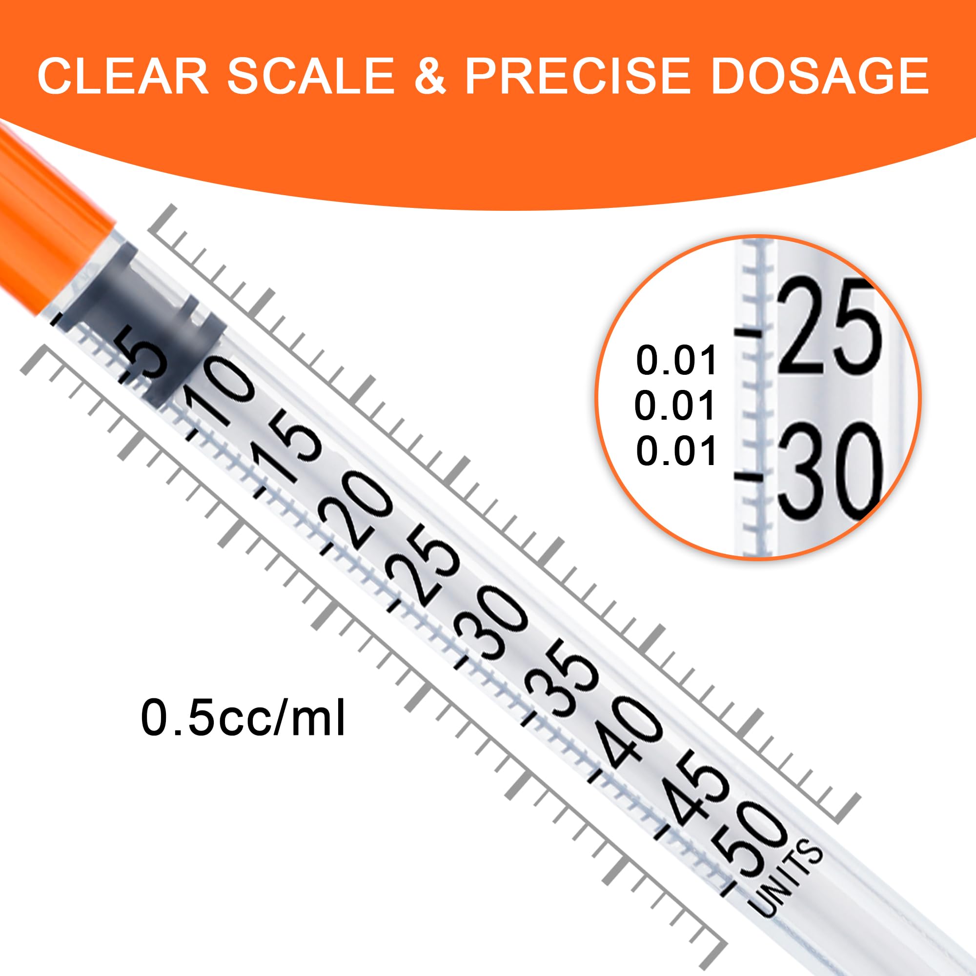 100 Stück 0.5ml Plastiktube (31G x 6mm), Laborzubehör Mehrzweck-Messwerkzeuge, Einzeln verpackt