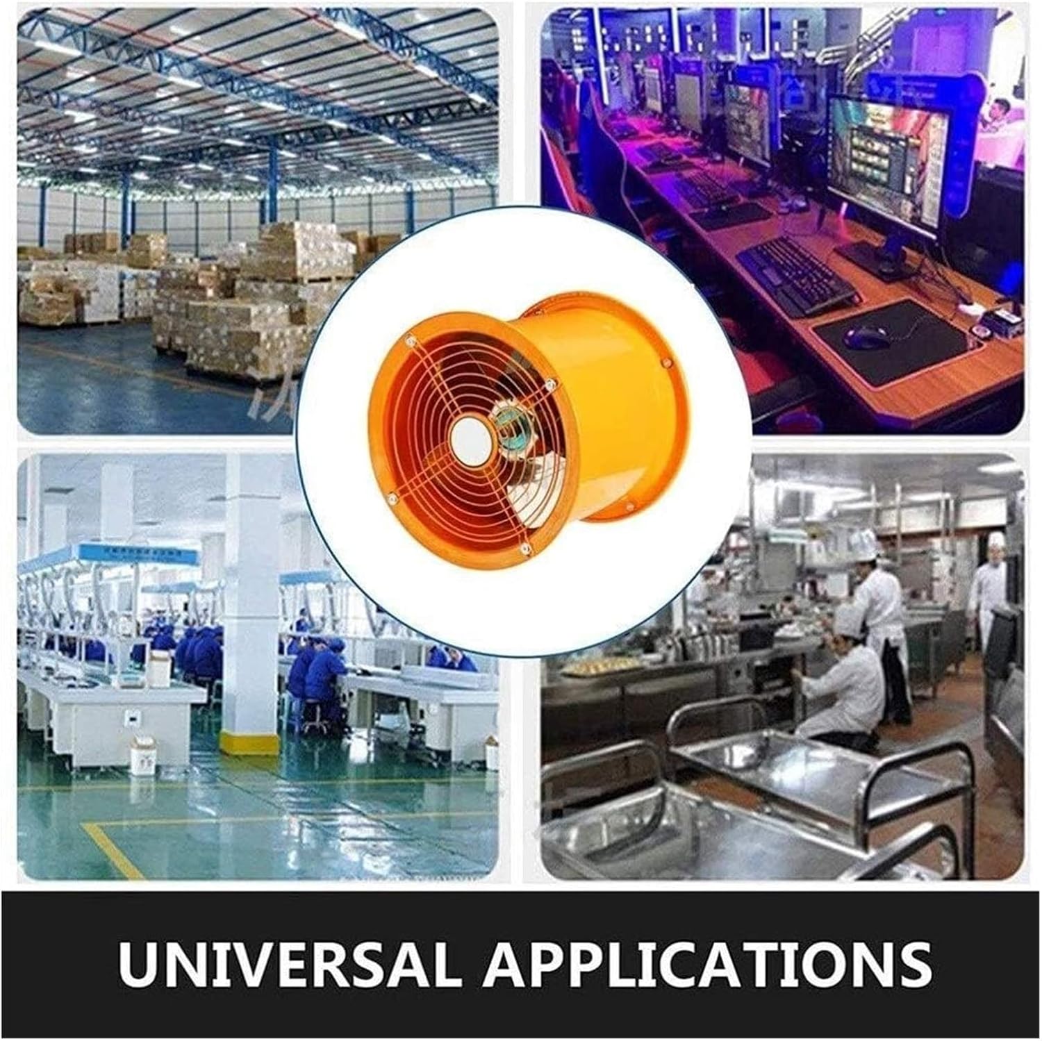 Bathroom Exhaust Fan, Ventilation Fan, 250mm/10inch 2380m3/h Low Noise Wall Extractor Fan for Growth Tent Bathroom Cellar Garage