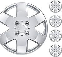 BDK 15 Inch Replacement Hubcaps Set of 4 - Durable ABS Wheel Covers, Snap-On Secure Fit for Steel Rims, OEM-Style Upgrade