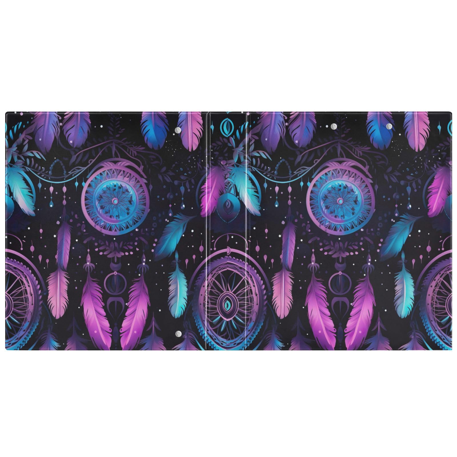 Raccoglitori a 3 anelli, 3,8 cm, colorati, rotondi, con clip in metallo, organizer per casa e ufficio, confezione da 2