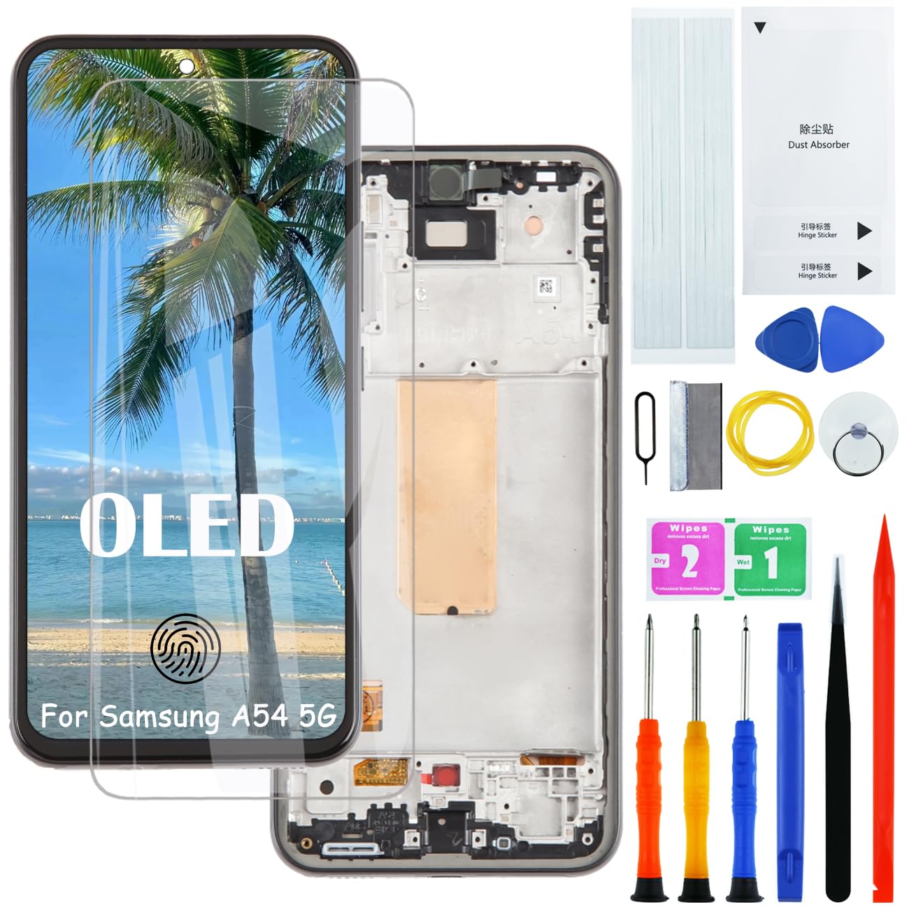 Display Bildschirm für Samsung A54 OLED Schwarz mit Rahmen