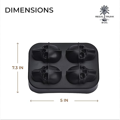 Miniatura 5 de Regal Trunk & Co. Moldes de silicona negra en forma de calavera 3D, ideales para cócteles o mini postres, añadiendo un encanto espeluznante a tus