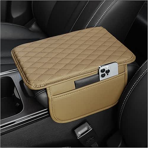 Upgraded Car Center Console Cover,Microfiber Leather Car Armrest Cover Cushion