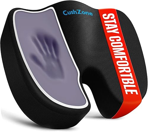 Vista 13 de Cojín de asiento, cojines para silla de oficina, cojín de asiento de automóvil, antideslizante para ciática y respaldo, coxis, coxis, coxis, alivio
