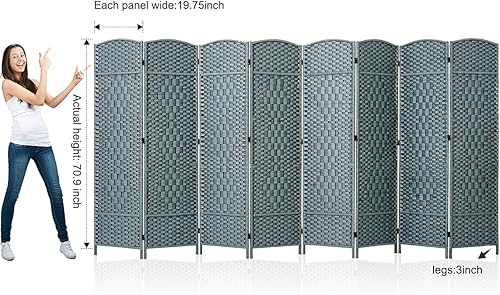 Miniatura 74 de Divisores de habitación de 6 pies de alto - 20 pulgadas de ancho pantalla de privacidad independiente con fibra tejida de diamante, divisor de pared