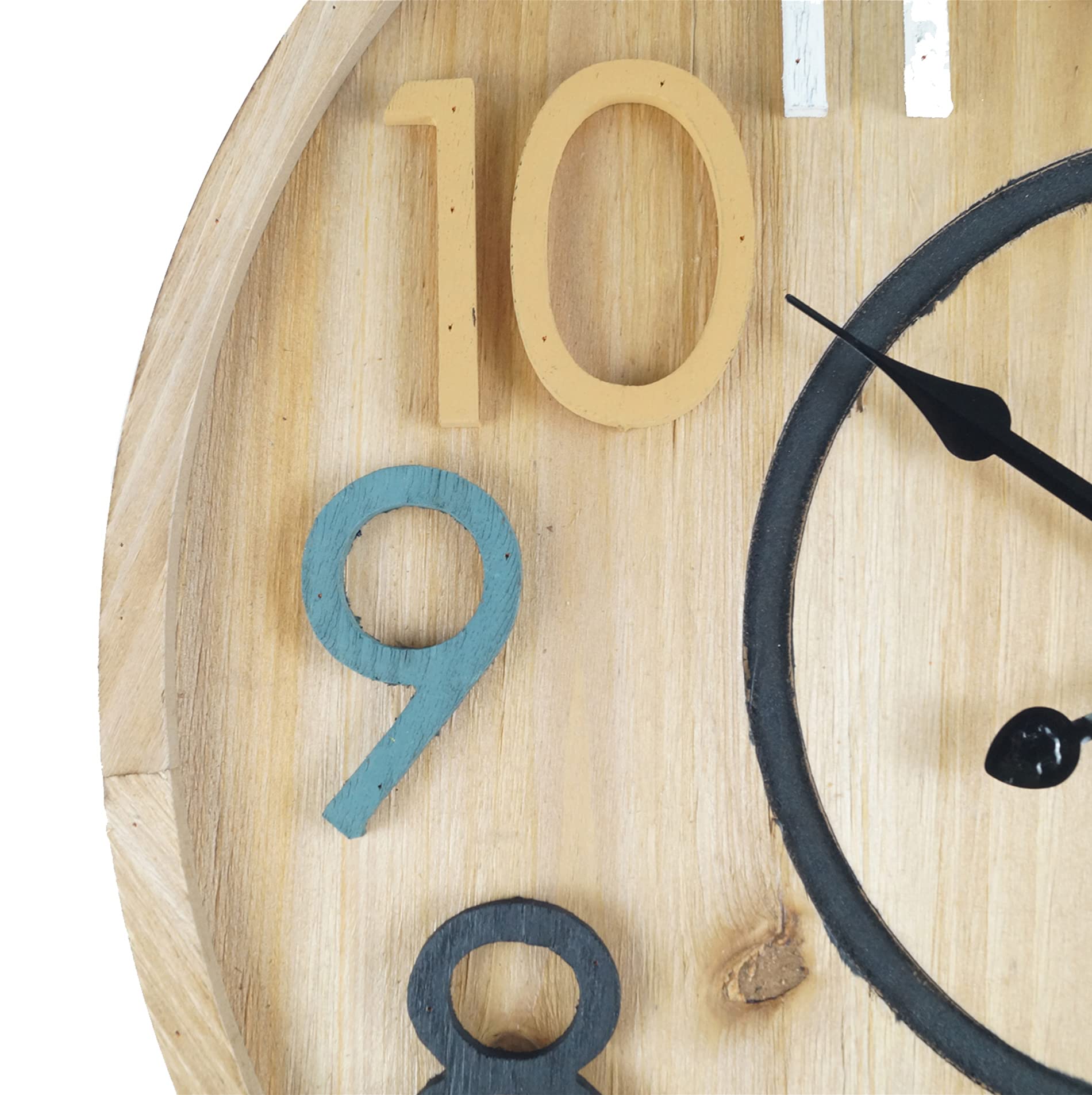 Rebecca Mobili Reloj de Pared de Madera, Relojes Colgantes de Diseño, MDF, Redondo, Decoración para el Hogar - Diámetro 50 cm x FON 4,5 cm - Art. RE6592