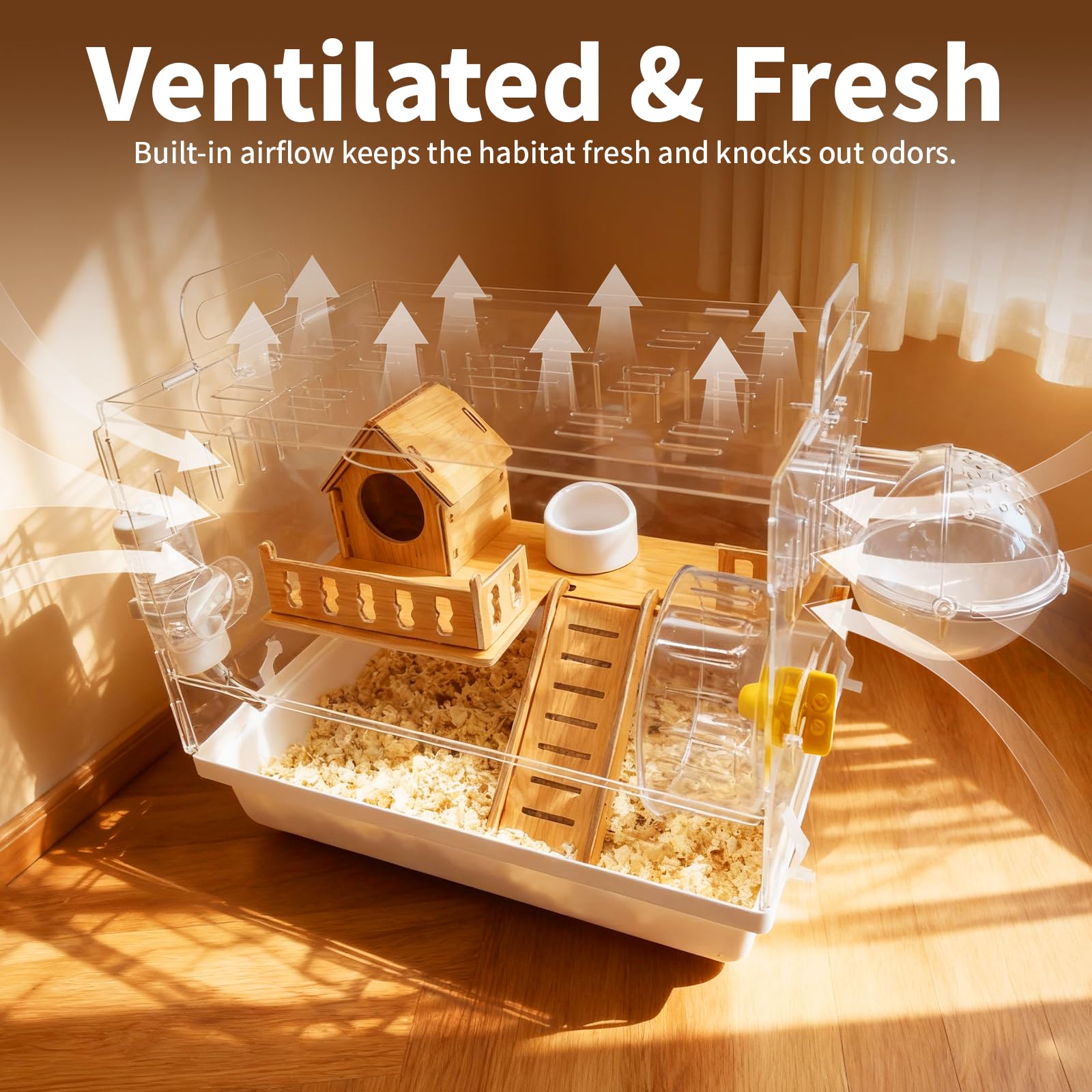 Acrylic Hamster Cage - 2 Tier Habitat -6