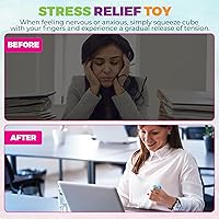 Vista 6 de Stress Balls Ice Cube with Snowflakes Inside for Your Best Mellow and Chill, Snow Pieces Silent Nice Square Shape Anxiety Sensory Squishy Fidget Toy