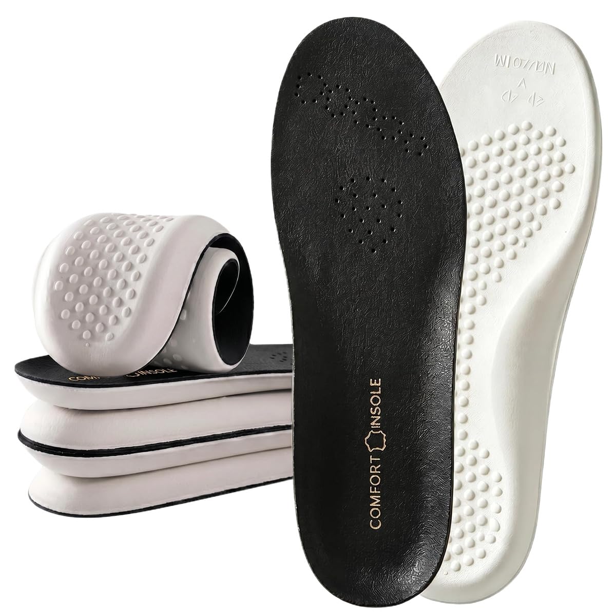 Einlegesohlen Herren Damen Komfort Leder Einlegesohlen mit Latex Sport Schuheinlagen Orthopädische Einlegesohlen Weiche Schuhpolster Atmung Schockdämpfung Antigeruchs Fuß Schmerzlinderung