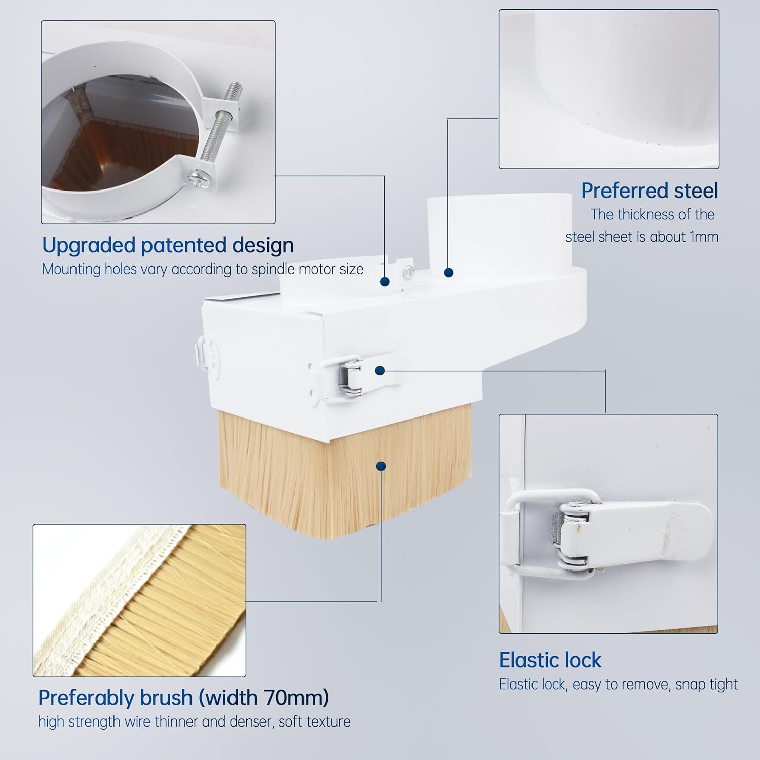 RATTMMOTOR 80mm Spindle Dust Boot Shoe CNC Spindle Motor Double Door Brush Dust Shoe Cover Cleaner Engraving Machine Accessories for CNC Engraver Milling Mahcine (80mm)