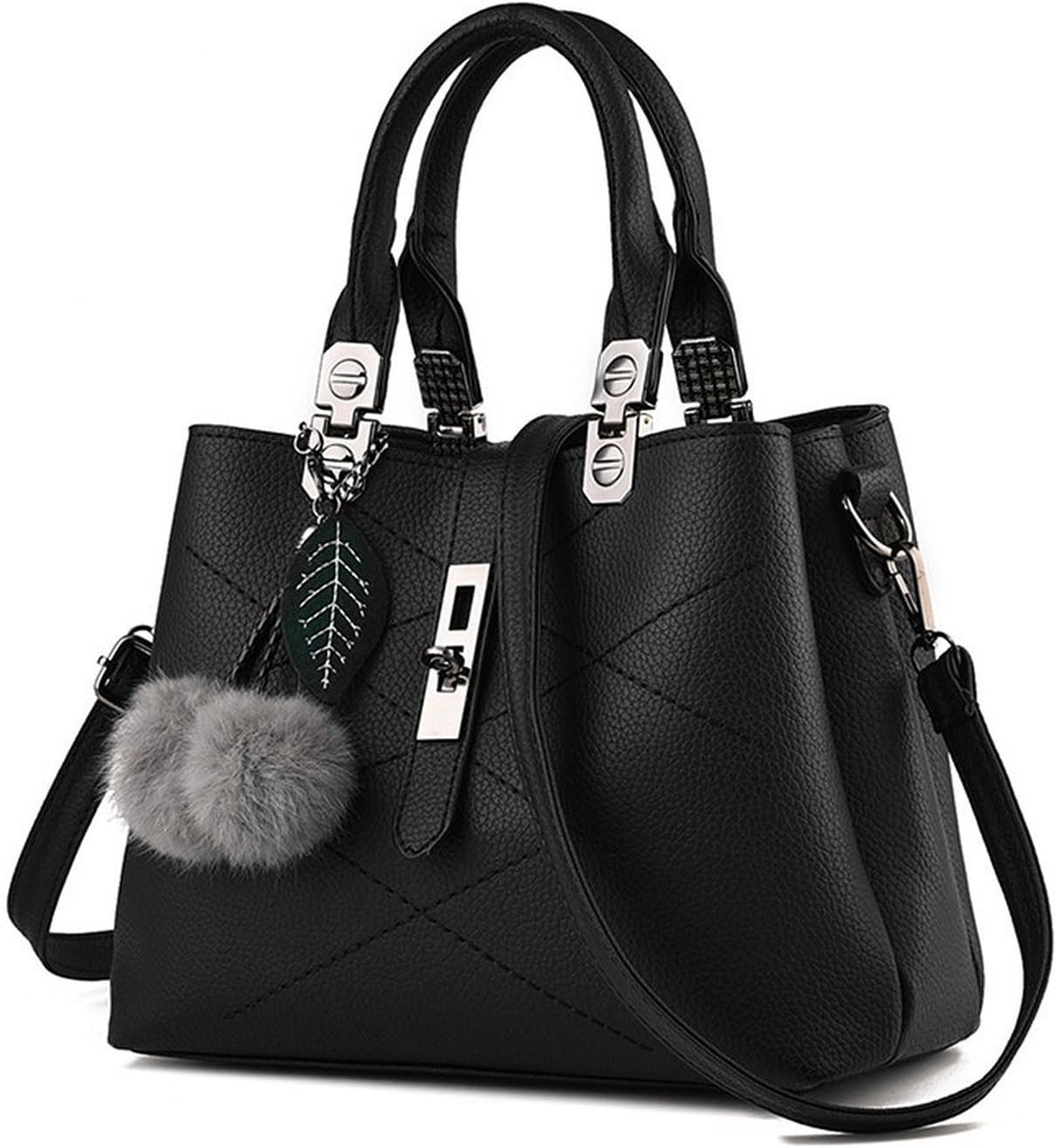 Purses and Handbags for Women Utility Top Handle Satchel Tote Bags with 3 Compartments Ladies Crossbody Bags Medium Size | Compact Handbag