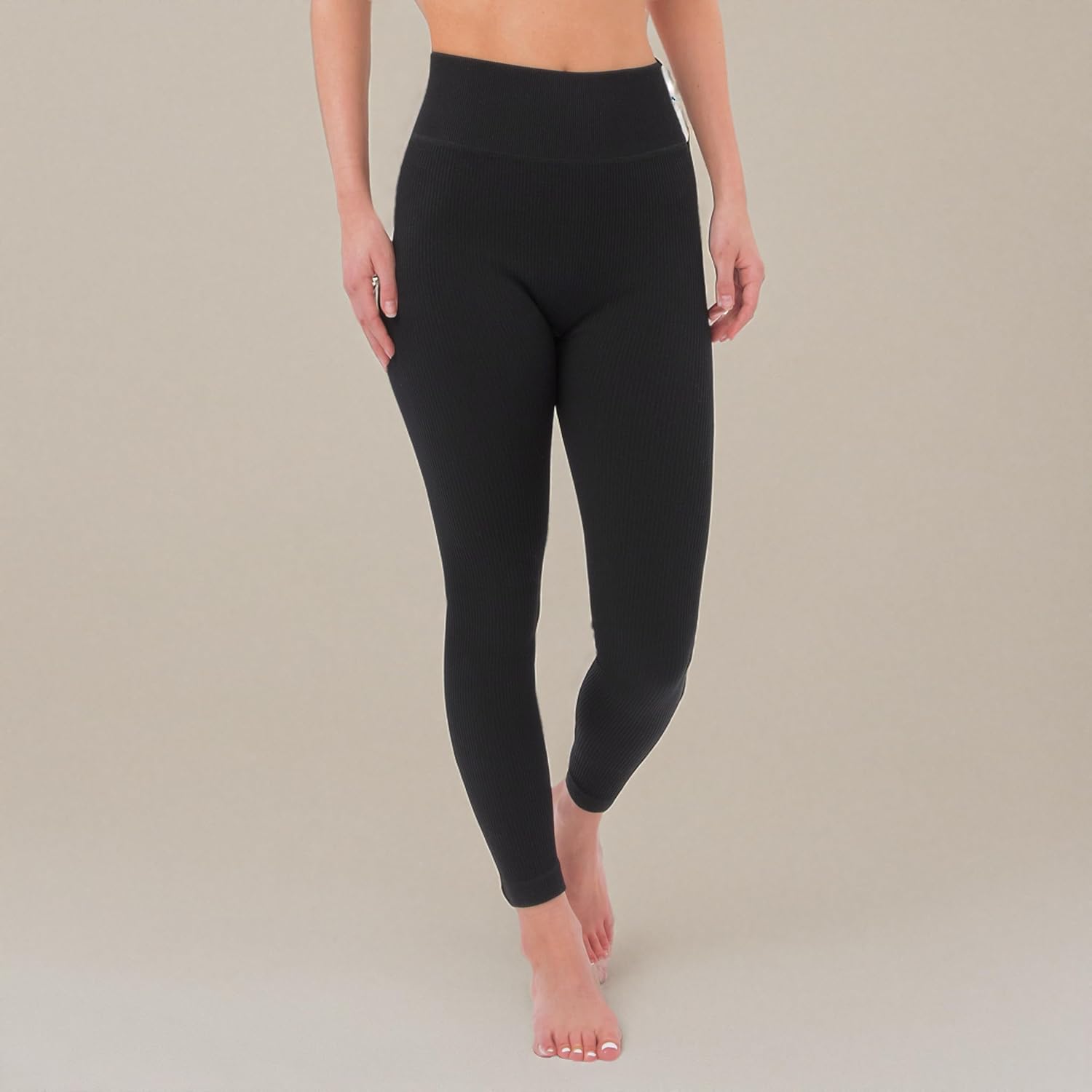 SATINA High Waisted Full Length Tummy Control Leggings, Ribbed Women Leggings, Joggers - Versatile Sizes and Styles - Joggers - Image 8