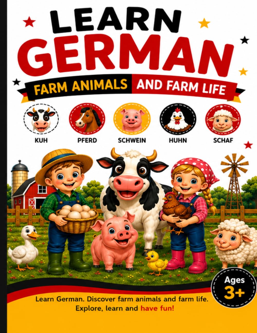 Little German Learners Learn German on the farm: Coloring , Tracing and Learning Activitis