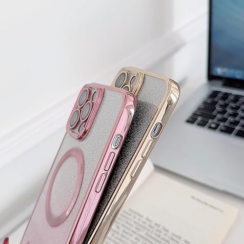 Miniatura 6 de Magsafe - Funda para iPhone 11 Pro Max con purpurina fuerte atracción magnética Protección completa de la lente de la cámara, chapado de lujo,