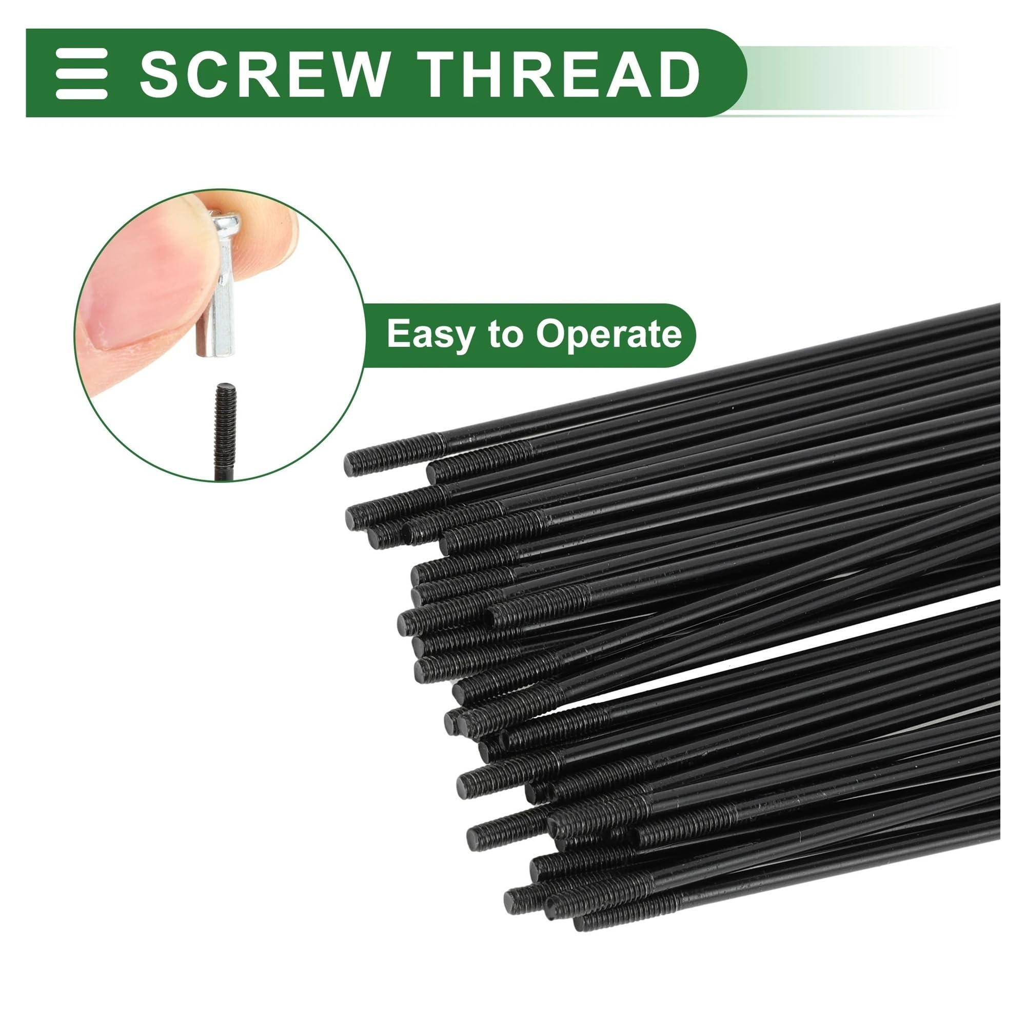 36 raggi in acciaio al carbonio, 14 G, colore nero, 125-209 mm, per riparazione ruote, ricambio con nippli per mountain bike e bici da strada (36 pezzi - 253 mm)