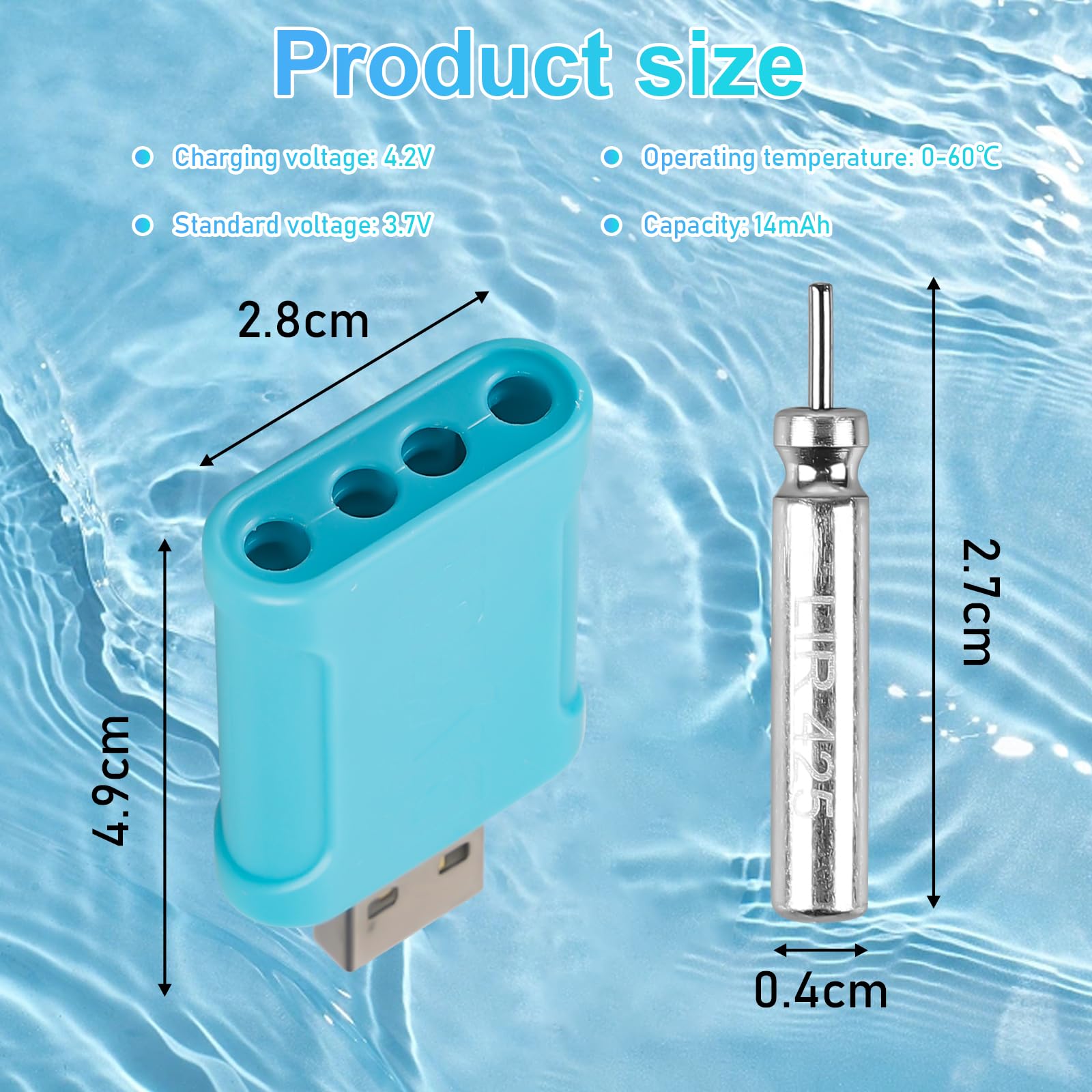 Lot de 9 piles CR425 compatibles avec les flotteurs LED - Rechargeables - Pour cloches d'alarme de pêche et flotteurs de pêche - Avec chargeur et batteries