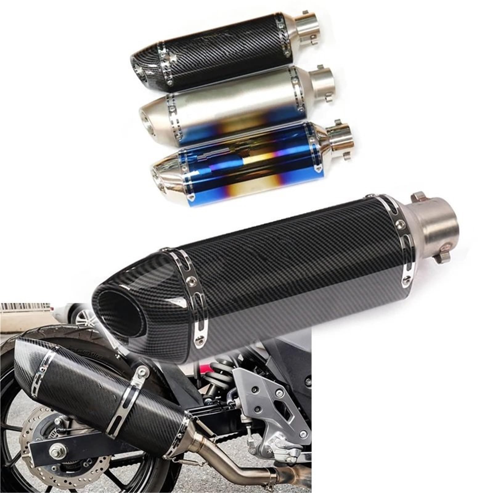 końcówka wydechu Uniwersalny tłumik wydechowy motocykla Yoshimura z DB Killer do Hondy ZX6R ZX10 Z900 1000 układ wydechowy samochodowy(B)