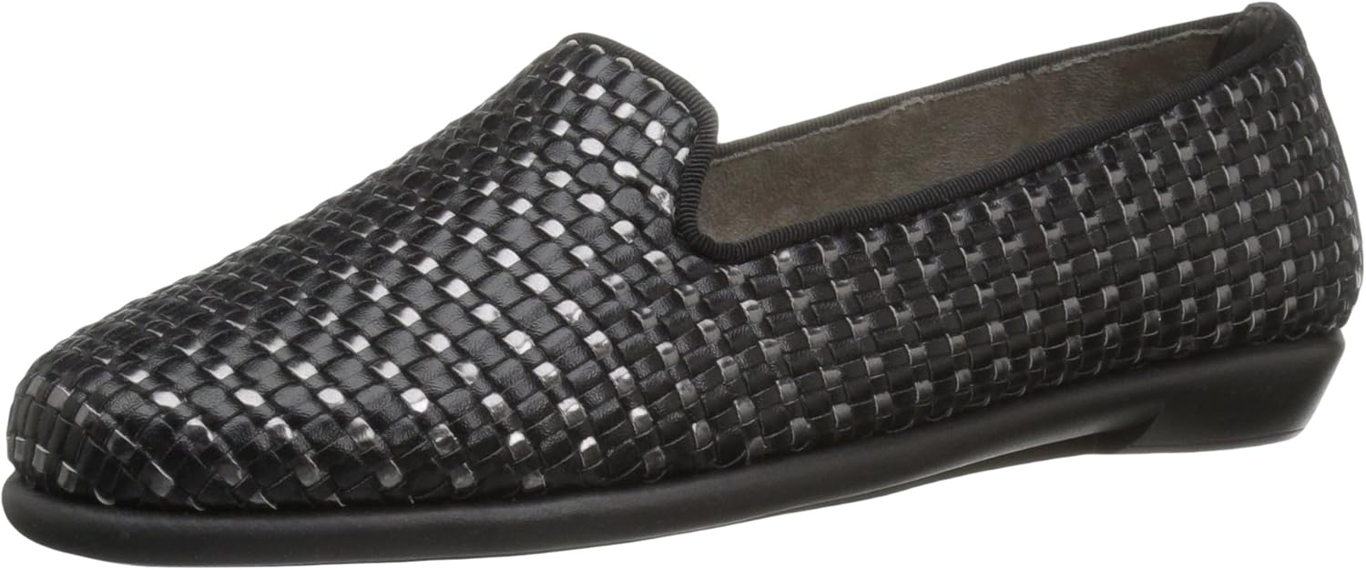 Aerosoles Women's Betunia Slip-On Loafer with Memory Foam Footbed 5.5 Black Met Combo