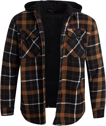 SANGTREE Camicia A Quadri In Flanella Per Bambini E Ragazzi - Manica Lunga, Colore Arancione E Blu, Taglie Da 3 Mesi A 3XL