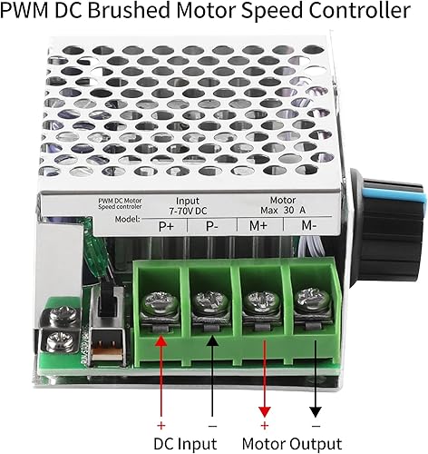 Miniatura 3 de Controlador de velocidad del motor de CC PWM, Enmja 7-70V 30A Regulador de velocidad del motor PWM ajustable 12V 24V 36V 48V