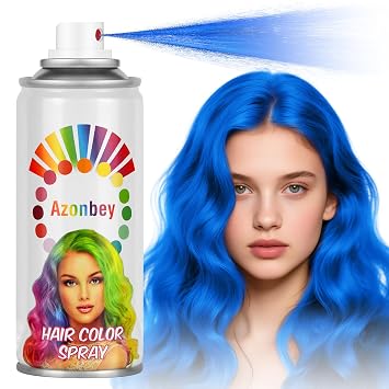 Blue Hair Spray,Temporary Hair Color Spray for Women Kids Men,Washable Hairspray,Colored Hair Spray,Color Hairspray for Halloween,Party,Cosplay,Christmas Day Blue