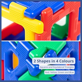 Giant Polydron Super Value Set - Early Years Educational Large Outdoor Interlocking Construction Building Blocks Toy - 160 Pieces - 2 Years+