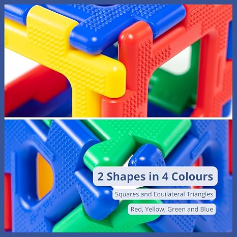 Giant Polydron Super Value Set - Early Years Educational Large Outdoor Interlocking Construction Building Blocks Toy - 160 Pieces - 2 Years+