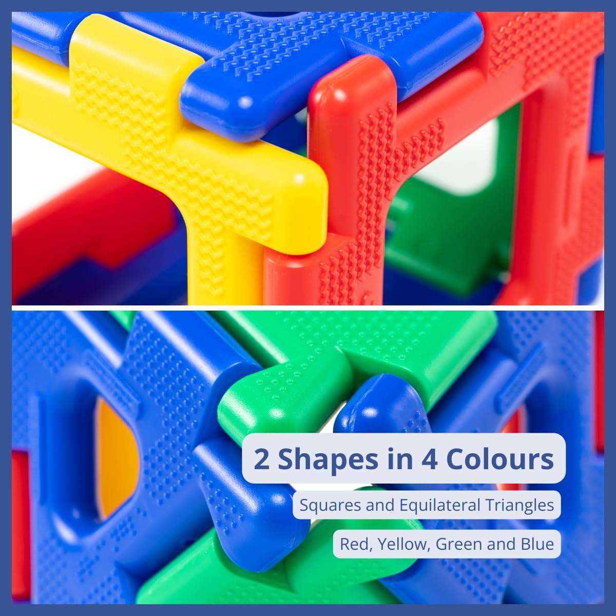 Polydron Großes Bauset Indoor & Outdoor - 160 Riesenbauteile, Einfaches Klicksystem, für Kinder ab 2 Jahren