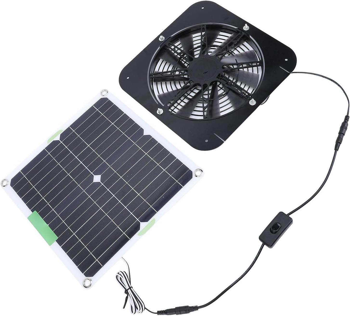 ZJchao 100W Solar Fan, 13.5inch Solar Fan for Chicken Coop, Solar Exhaust Fan with Cable Bracket for Greenhouse, Pet House, Chicken Coop, Tree House and RV