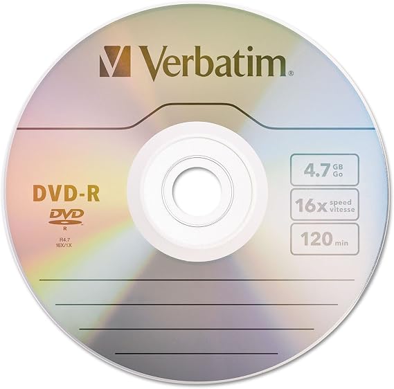 Verbatim 95102 DVD-R Discs, 4.7GB, 16x, Spindle, Silver, 100/Pack