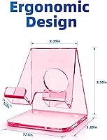 Vista 9 de TOPGO Acrylic Cell Phone Stand, Clear Phone Holder for Office Desk, Vanity, Kitchen Counter, Bedside Table, Compatible with iPhone 17 16 15 14 13 12