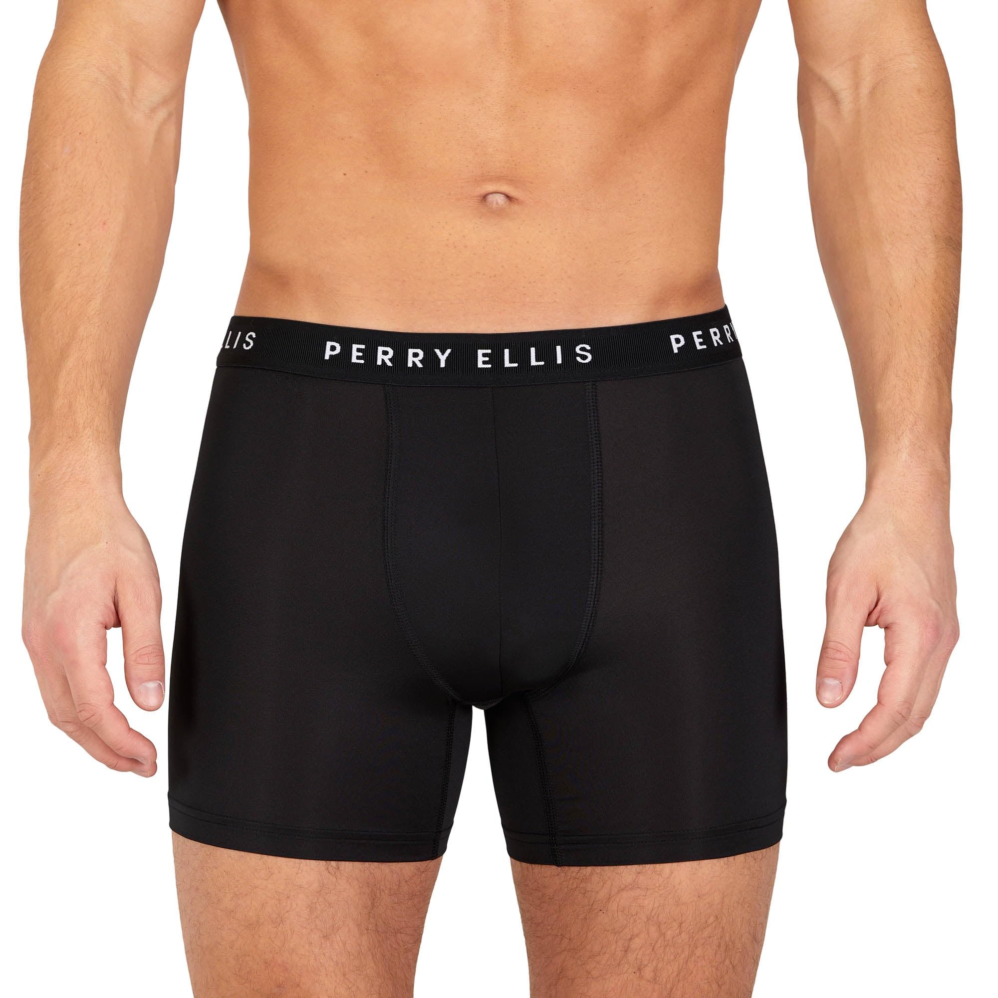 Perry Ellis 6-Pack Microfiber Boxer Briefs Soft Stretch Fabric with Supportive Fit Boxer Corti Uomo