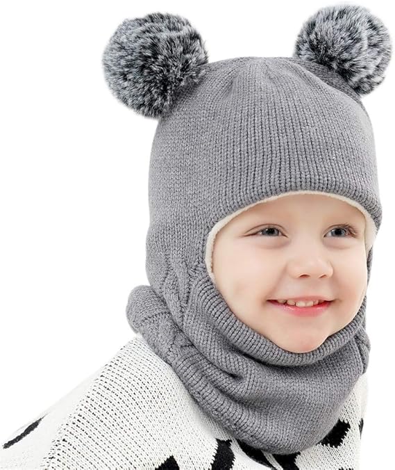 Baby Winter Hat Scarf Set, Unisex Infant Toddler Kids Hat