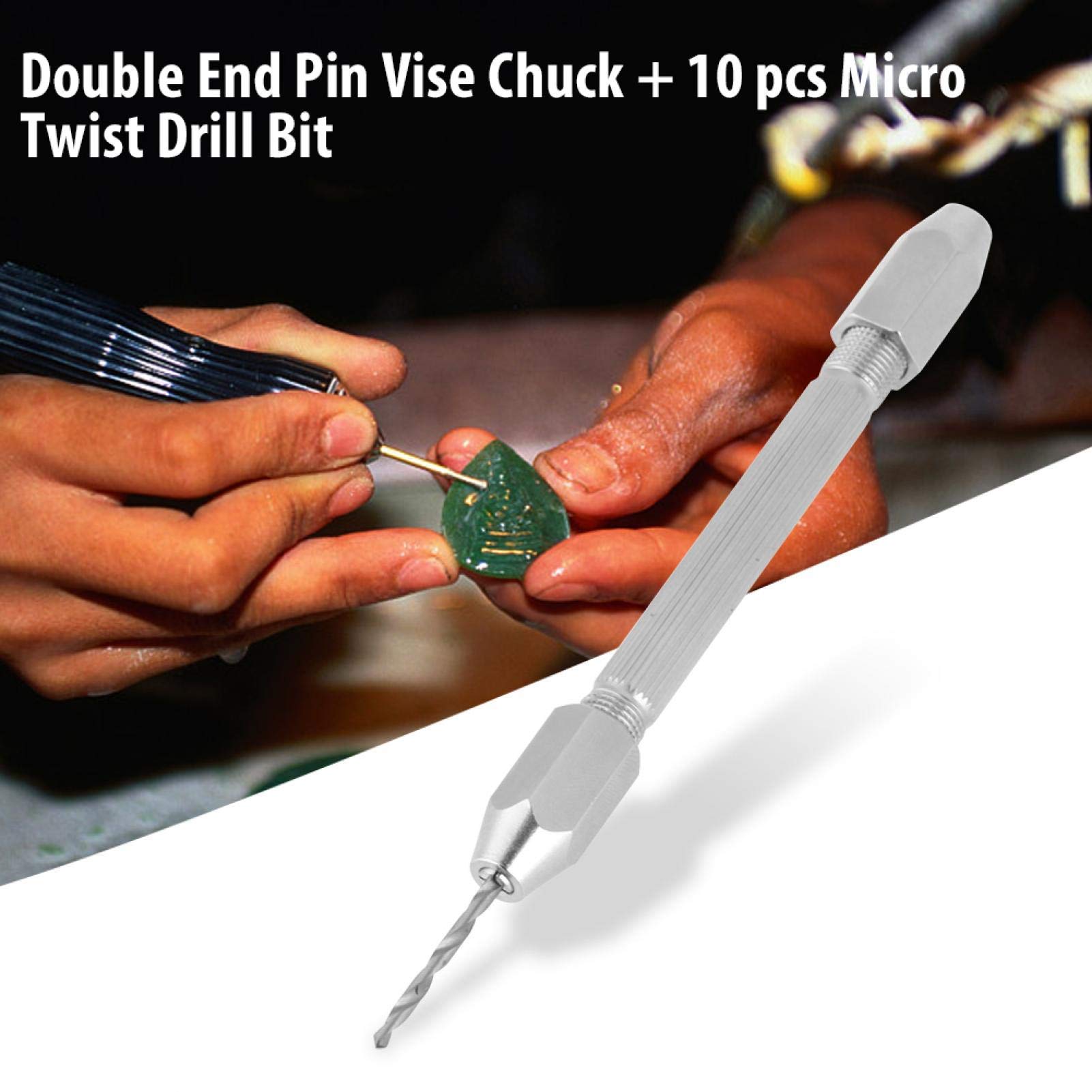 Morsa a Spillo Mandrino Pin Bit Double End Mini Morsa Set 10 Pezzi Micro Punta Trapano Riparazione Orologi Gioielli