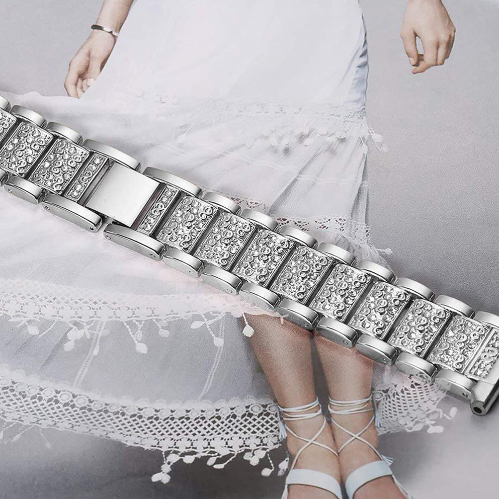 ibasenice Cinturino da Polso con Diamanti per 3, Set da 2 Pezzi in Lega di Zinco Resistente All’usura e Alte Temperature, Cinturini Ricambio Eleganti per Uomo e Donna, Decorativi Rosa