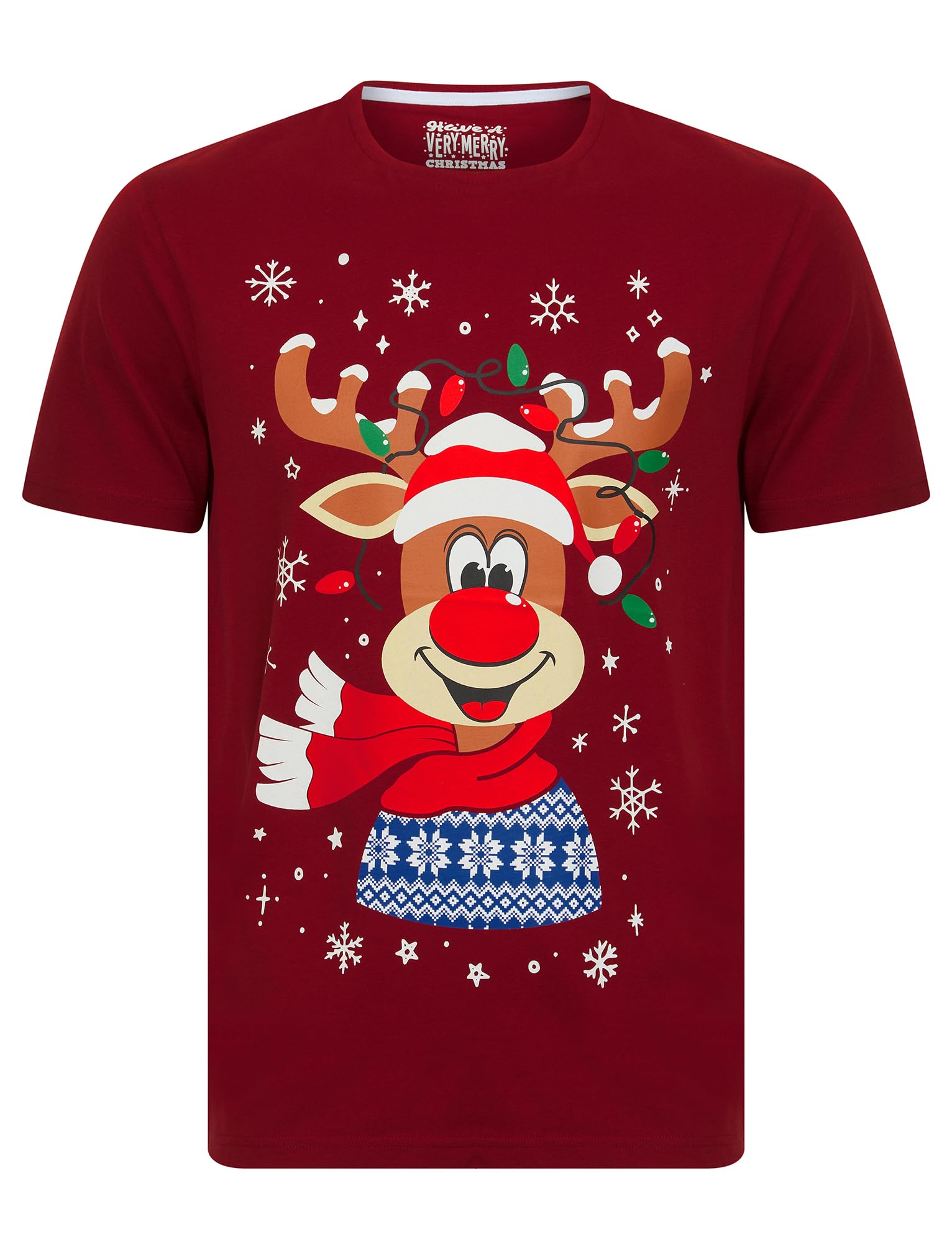 Tokyo Laundry Men's 'Pudsery' Reindeer Motif Novelty Cotton Christmas T-Shirt