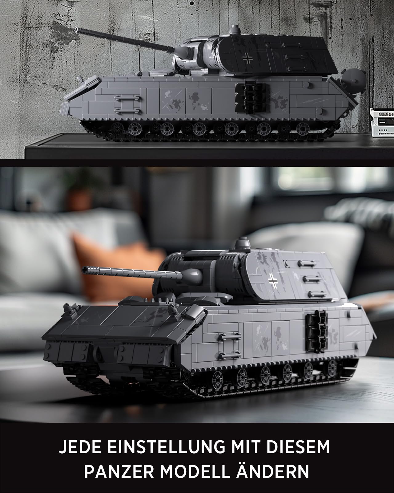 Nifeliz VIII Maus Panzer Modell Bauspielzeugset, WW2 Militär Panzer Klemmbausteine Sammlerstück für Erwachsene, Geschenk für Militärfans (2272 Teile, NF10289)