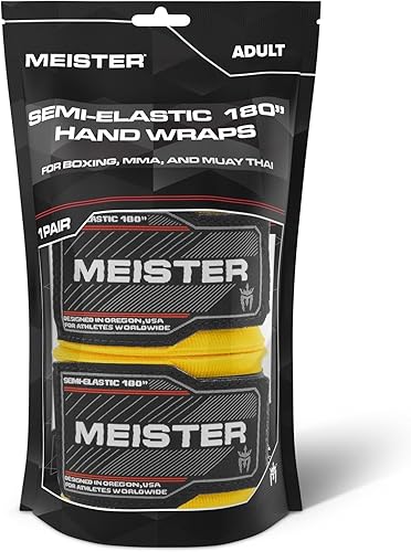 Miniatura 9 de Vendas para mano semielásticas de 180 pulgadas Meister Adult, vendas para MMA (artes marciales mixtas) y boxeo (par) todos los colores