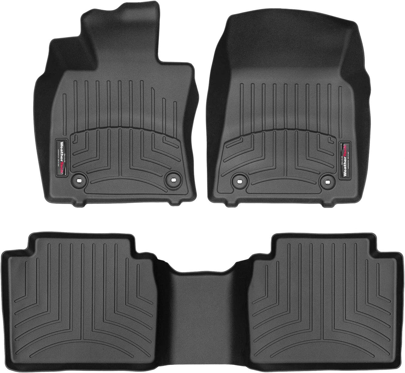 WeatherTech Custom Fit FloorLiners for Lexus ES Hybrid - 1st & 2nd Row (441496-1-3), Black