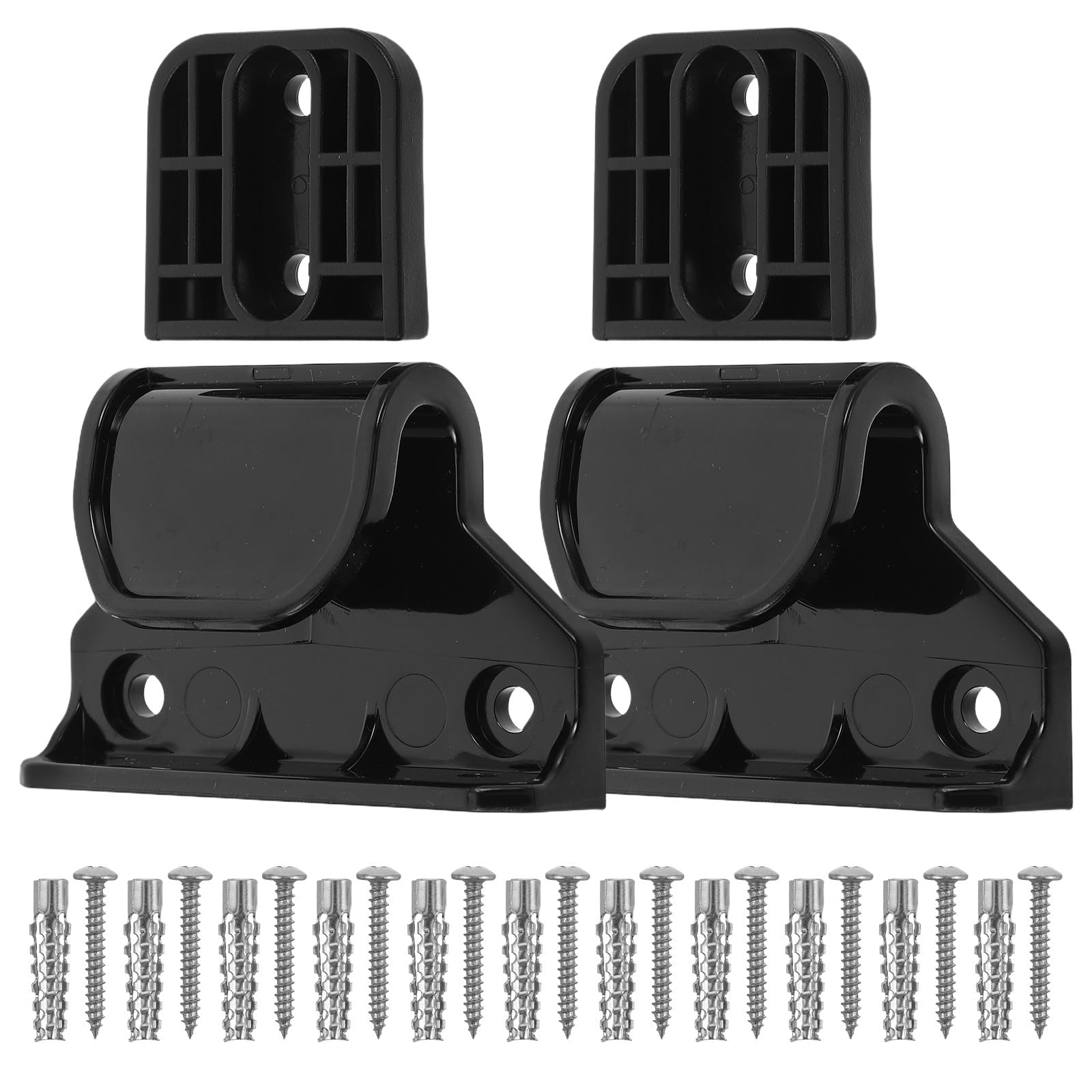 Kit de fixation barrière rétractable noire avec accessoires muraux pour escalier intérieur