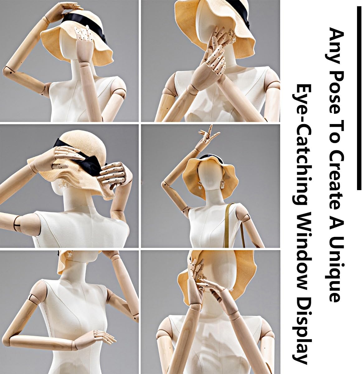 Clothing Display Mannequin Body Display Stand, Adjustable Mannequin Torso Dress Form, Manikin Torso for Clothing Dress Jewelry Display,Without Head