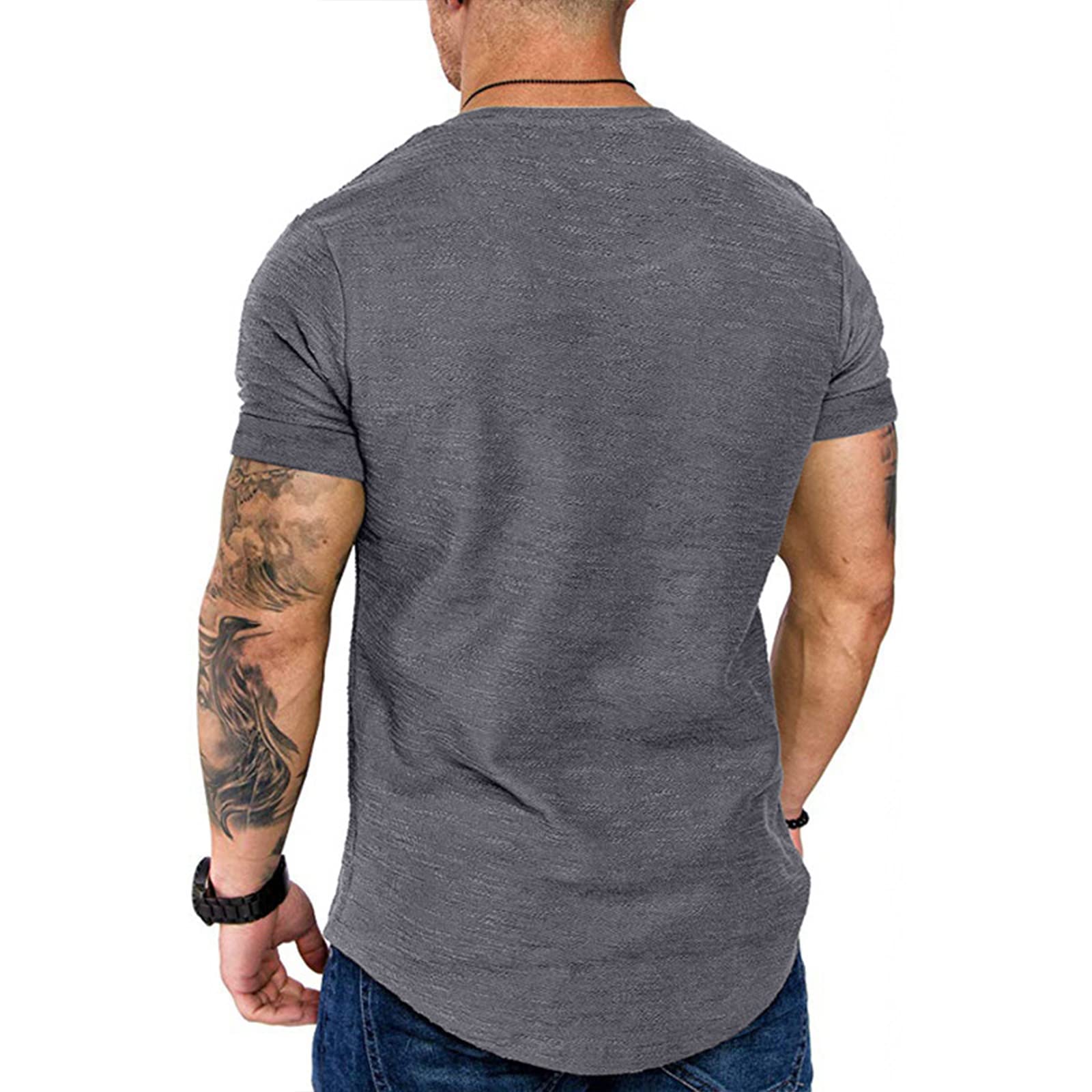 T-shirty z okrągłym dekoltem z krótkim rękawem czysta bawełna męskie rozciągliwe ponadwymiarowe szybkoschnące T-shirty oddychające wygodne