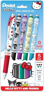 Pentel EnerGel RTX Liquid Gel Pen, Hello Kitty® and Friends, Limited Edition, Mix 1, 0.7mm, Med Line, Assorted Ink, 5-Pk (BL77HKPF5M)