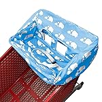 Brain Architect Child Portable Shopping Cart Cover | High Chair and Grocery Cart Covers for Babies, Kids, Infants & Toddlers  Includes Free Carry Bag  (Simple Blue Elephant)