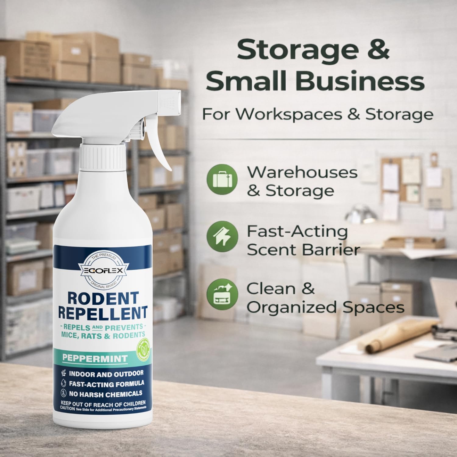 Peppermint Oil Spray for Rodents - Mice, Rat, Squirrel & Mouse Repellent - Natural Peppermint Essential Oil Indoor & Outdoor Deterrent Control for Home, Garage, Attic, RV & Car Engines - 16 Fl Oz - Image 4