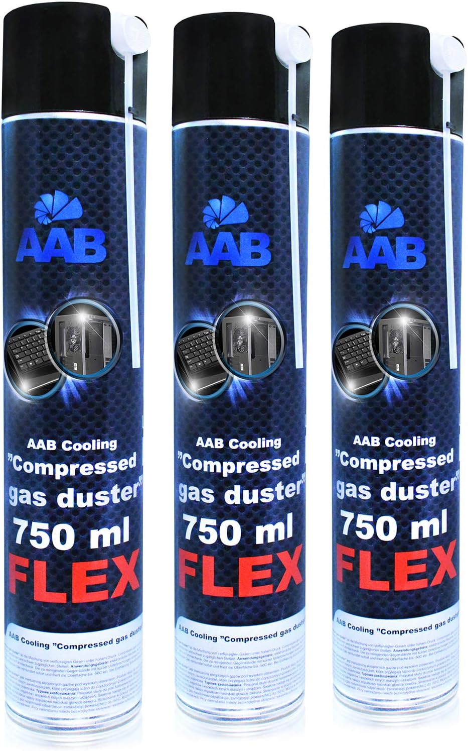 AABCOOLING Bombe Air Comprimé 4x500ml - Dépoussiérant Puissant Écologique Pour Clavier Et Électronique