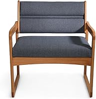 Vista 70 de Wooden Mallet Valley Bariatric Guest, Silla base de trineo, roble mediano