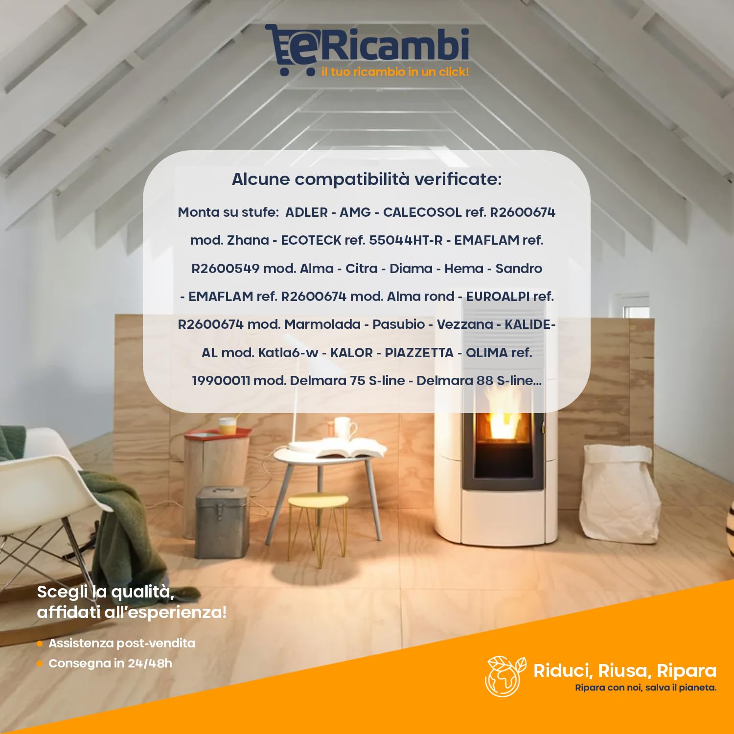 ERICAMBI®, Resistenza Candeletta Cartuccia Accensione per Stufe a Pellet HT62647 con Raccordo Filettato 3/8" Gas, Lunghezza Totale 140 mm - Potenza 270W, per Modelli Qlima Ravelli Ecoteck Adler Amg